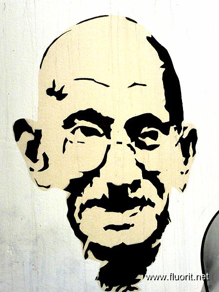 gandhi_graf.jpg - Graffiti - gens célèbres - Gandhi © Fluorit