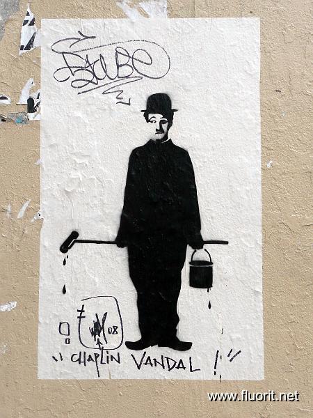 graf_charlot.jpg - Graffiti - gens célèbres - Charlie Chaplin- pochoir  © fluorit